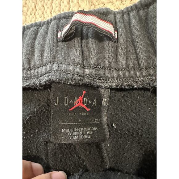 Jordan Pants Mens S Black Fleece Sweatpants Joggers Tapered Leg Essentials - Picture 6 of 6
